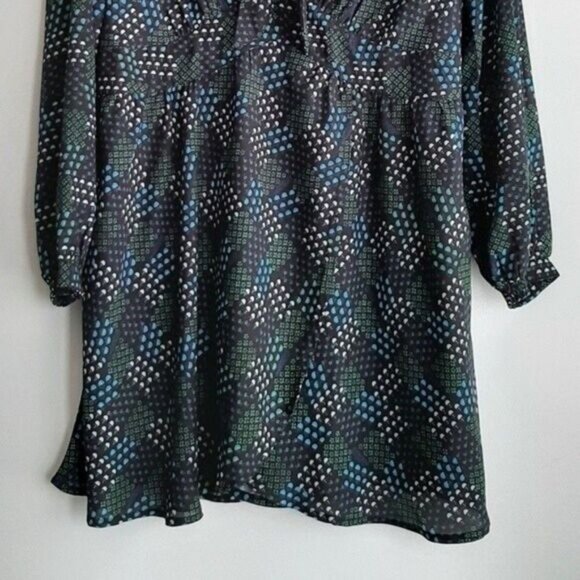 eSHAKTI | Flowy Lightweight Abstract Floral Mini Dress Tan Brown Sz L - Picture 4 of 11